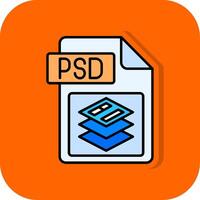 psd Datei Format gefüllt Orange Hintergrund Symbol vektor