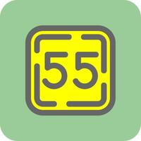 femtio fem fylld gul ikon vektor