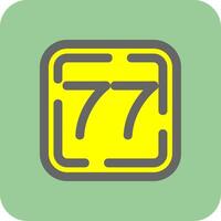 sjuttio sju fylld gul ikon vektor
