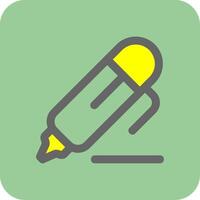 Stift 2 gefüllt Gelb Symbol vektor