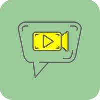 video chatt fylld gul ikon vektor