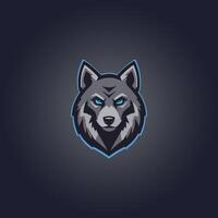 Logo Wolf Cyberpunk Design Symbol vektor