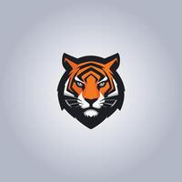 logotyp tiger cyberpunk design ikon vektor