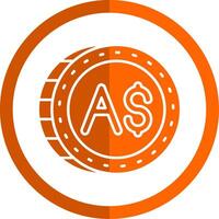 australisch Dollar Glyphe Orange Kreis Symbol vektor