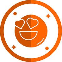 im Liebe Glyphe Orange Kreis Symbol vektor