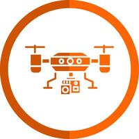Kamera Drohne Glyphe Orange Kreis Symbol vektor