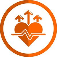 Herz Bewertung Glyphe Orange Kreis Symbol vektor