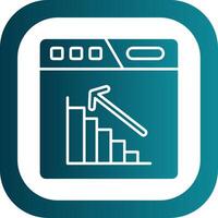 Bar Diagramm Glyphe Gradient runden Ecke Symbol vektor