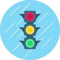 der Verkehr Licht eben Blau Kreis Symbol vektor