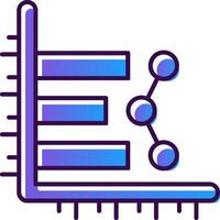 Bar Diagramm Gradient gefüllt Symbol vektor