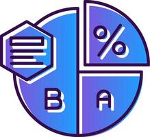 Kuchen Diagramm Gradient gefüllt Symbol vektor