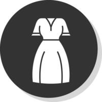 Frauen Kleid Glyphe grau Kreis Symbol vektor