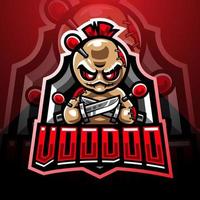 Voodoo-Esport-Maskottchen-Logo-Design vektor