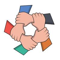 fünf Hand Vektor Symbol, Zusammenarbeit Symbol. einfach, eben Design zum Netz oder Handy, Mobiltelefon App