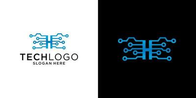 h Logo-Technologie-Design-Vorlage vektor