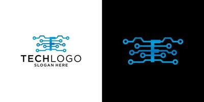 f Logo-Technologie-Design-Vorlage vektor