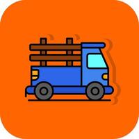 plocka upp lastbil fylld orange bakgrund ikon vektor