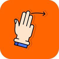 drei Finger richtig gefüllt Orange Hintergrund Symbol vektor