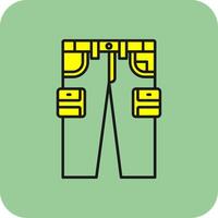 Ladung Hose gefüllt Gelb Symbol vektor