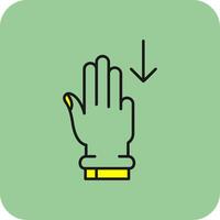 drei Finger Nieder gefüllt Gelb Symbol vektor