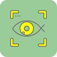 Fisch Auge gefüllt Gelb Symbol vektor