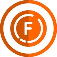 Brief f Glyphe Orange Kreis Symbol vektor