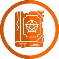 magi bok glyf orange cirkel ikon vektor