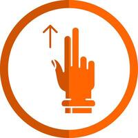 zwei Finger oben Glyphe Orange Kreis Symbol vektor