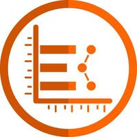 Bar Diagramm Glyphe Orange Kreis Symbol vektor