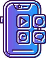 Handy, Mobiltelefon Anwendung Gradient gefüllt Symbol vektor