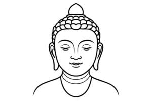 Kopf von Buddha. Vektor Illustration isoliert auf Weiß