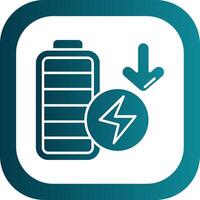 niedrig Batterie Glyphe Gradient runden Ecke Symbol vektor