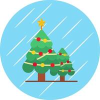 Weihnachten Baum eben Blau Kreis Symbol vektor