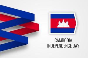 Kambodja självständighetsdagen illustration malldesign vektor