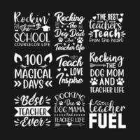 pedagogisk typografi t-shirt design set vektor