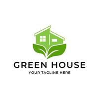 grön hus logotyp mall design vektor illustration isolerat på vit bakgrund.