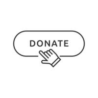 donera webb knapp. symbol av finansiell hjälpa isolerat på vit bakgrund. vektor illustration.