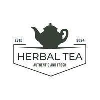 Teekanne Grün Tee Blatt Logo Symbol Design Vorlage eben Vektor. Vektor Tee Logo isoliert auf ein Weiß Hintergrund