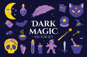 mörk magi illustration vektor uppsättning