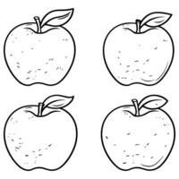 Äpfel Färbung Buchseite. vektor