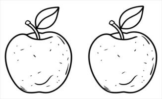Äpfel Färbung Buchseite. vektor