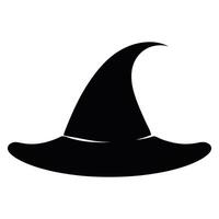 schwarz Halloween Hexe Hut Symbol Silhouette Vektor. vektor