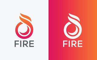 minimalistisch Feuer Flamme Vektor Logo. modern bunt Lagerfeuer Vektor Logo. abstrakt bunt Feuer Logo