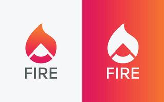 minimalistisch Feuer Flamme Vektor Logo. modern bunt Lagerfeuer Vektor Logo. abstrakt bunt Feuer Logo