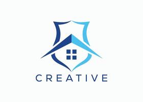 kreativ und minimal Schild Zuhause Logo Vektor Vorlage. Sicherheit heim. schützen Haus. Zuhause Sicherheit