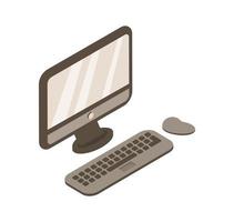 isometrische Vektorgrafik des Desktop-Computers mit Tastatur und Maus vektor
