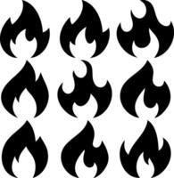 Feuer Symbol Gravur Clip Art Vektor Illustration