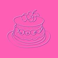 ein handgemalt Illustration von ein Rosa Kuchen mit Kirschen auf oben. das Kuchen ist detailliert mit Schichten und Glasur, und das hell rot Kirschen hinzufügen ein Pop von Farbe zu das Süss behandeln vektor
