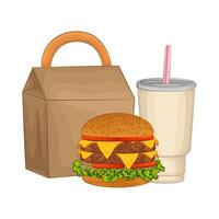 Illustration von Burger und Limonade vektor