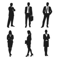 Geschäft Menschen Vektor Silhouetten Satz, korporativ Männer und Frauen Silhouetten